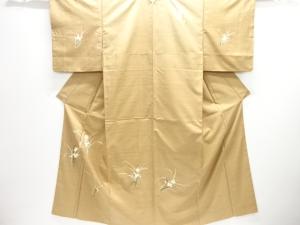 成竹登茂男作　本場加賀友禅　白山紬　草花模様訪問着